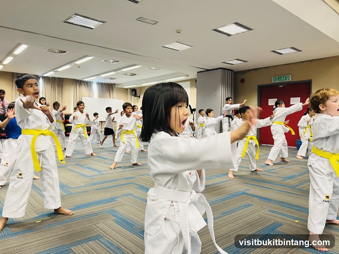 Children practicing martial arts