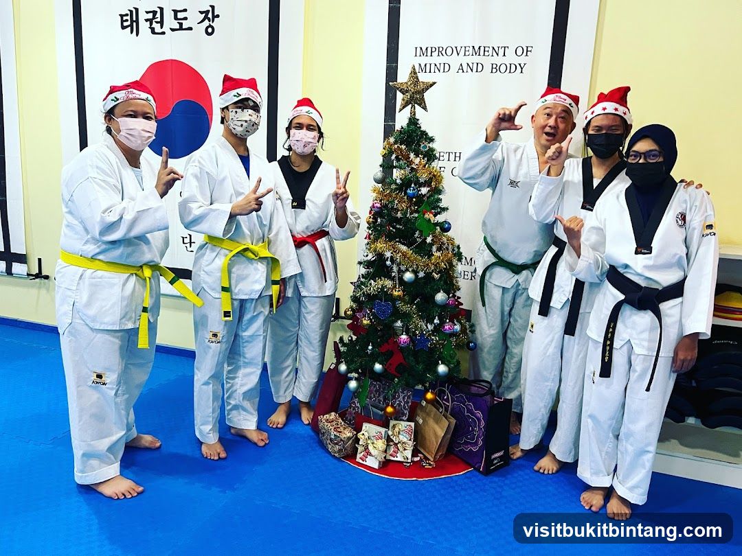 Taekwondo Class Celebrating Christmas