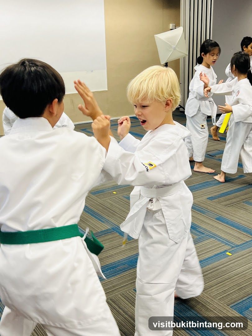 Children practicing martial arts