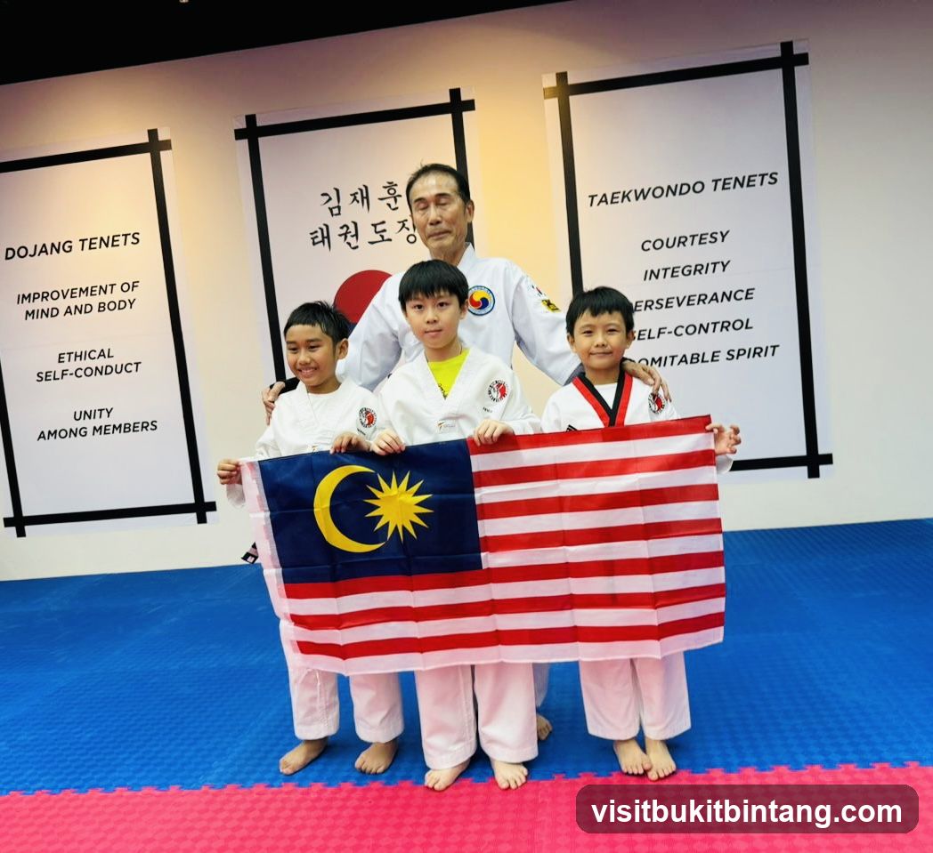 Taekwondo Class with Malaysian Flag
