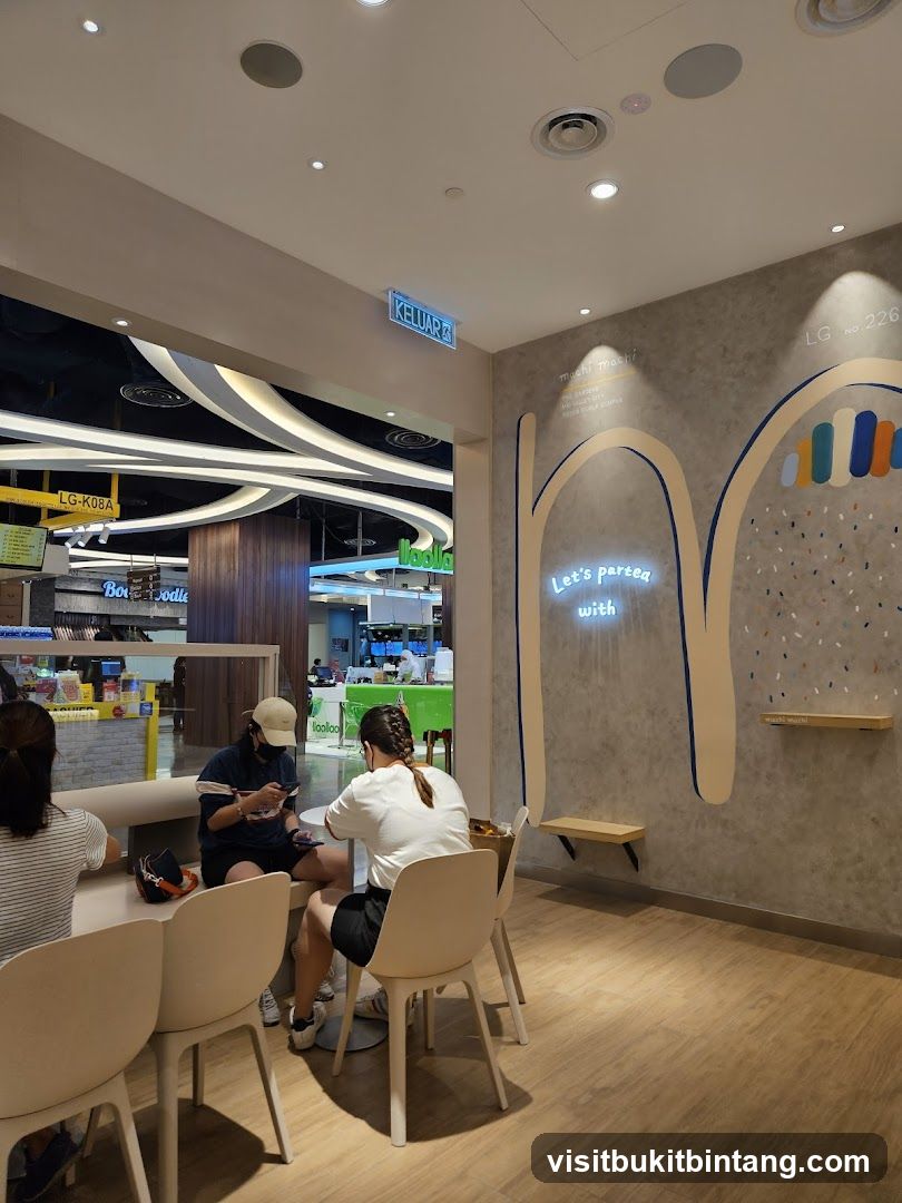 Interior of a cafe with customers