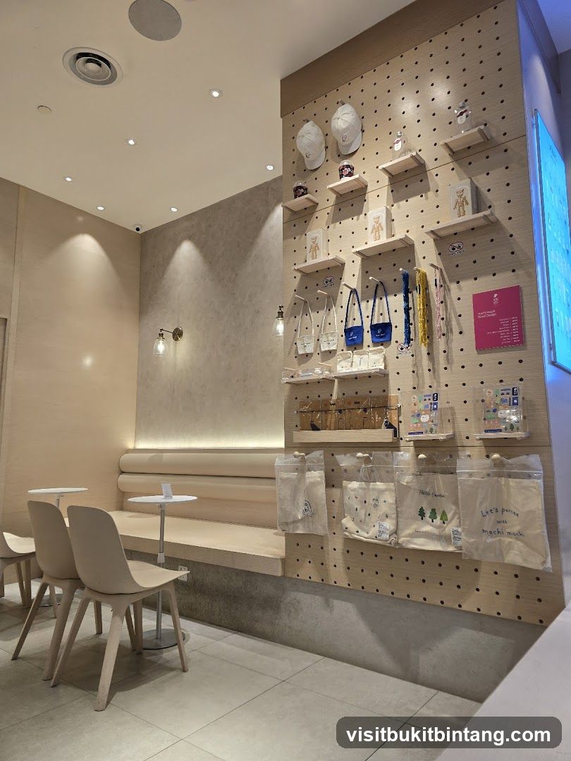 Interior of a cafe with merchandise display