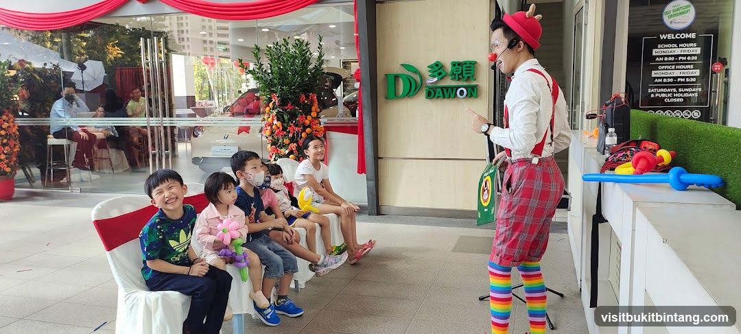 Clown entertaining children