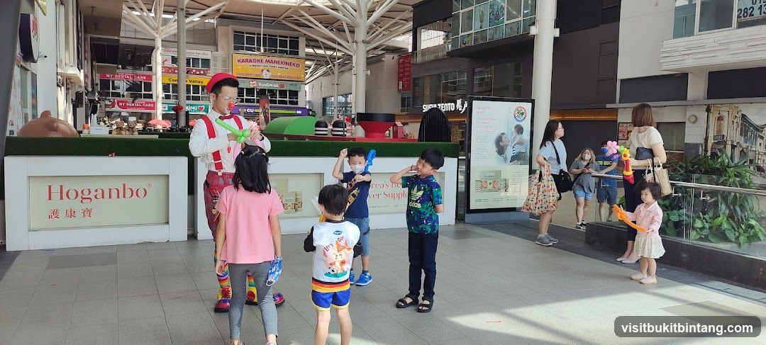 Clown making balloon animals for children