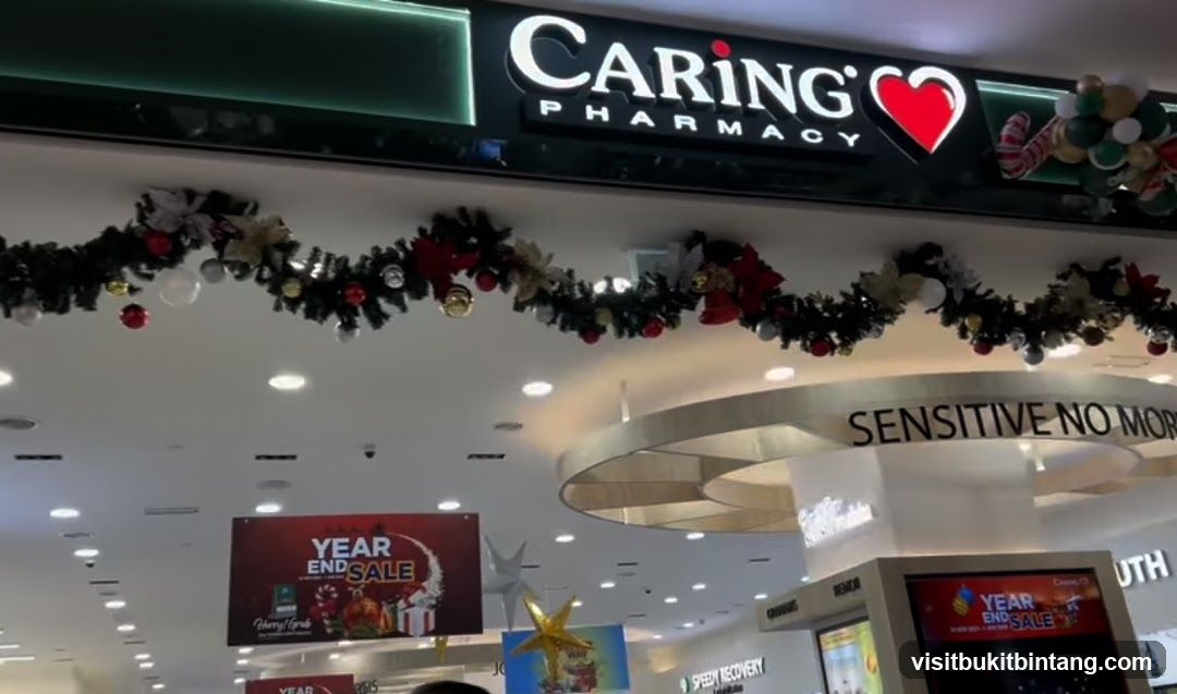 Caring Pharmacy with Christmas Decorations
