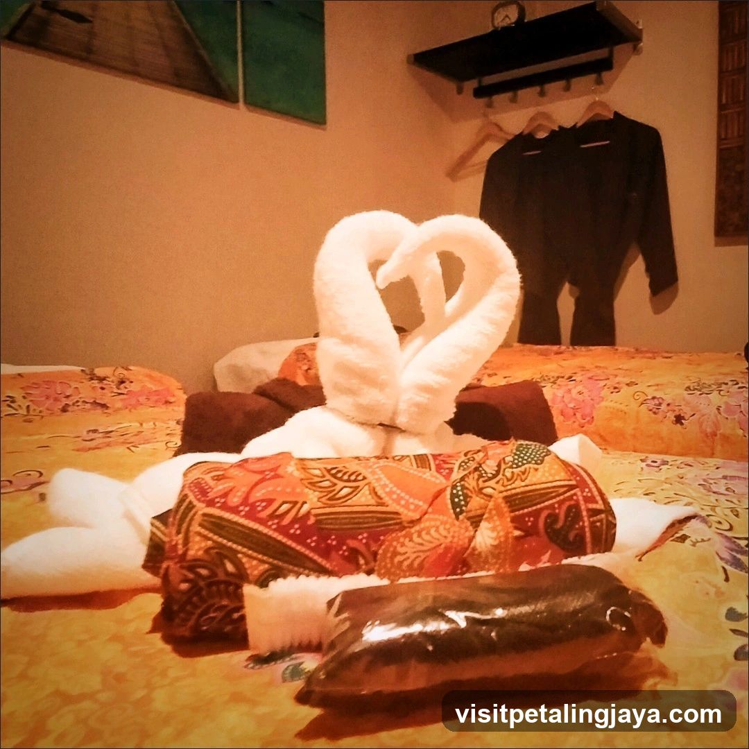 Hotel Room Interior with Towel Art