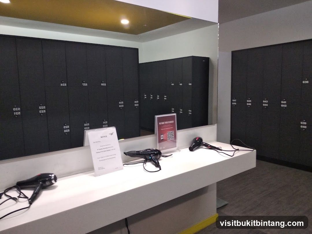 Locker Room with Hair Dryers