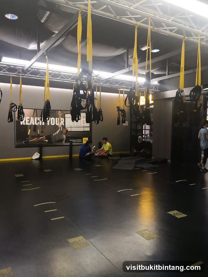 Gym Interior with TRX Equipment