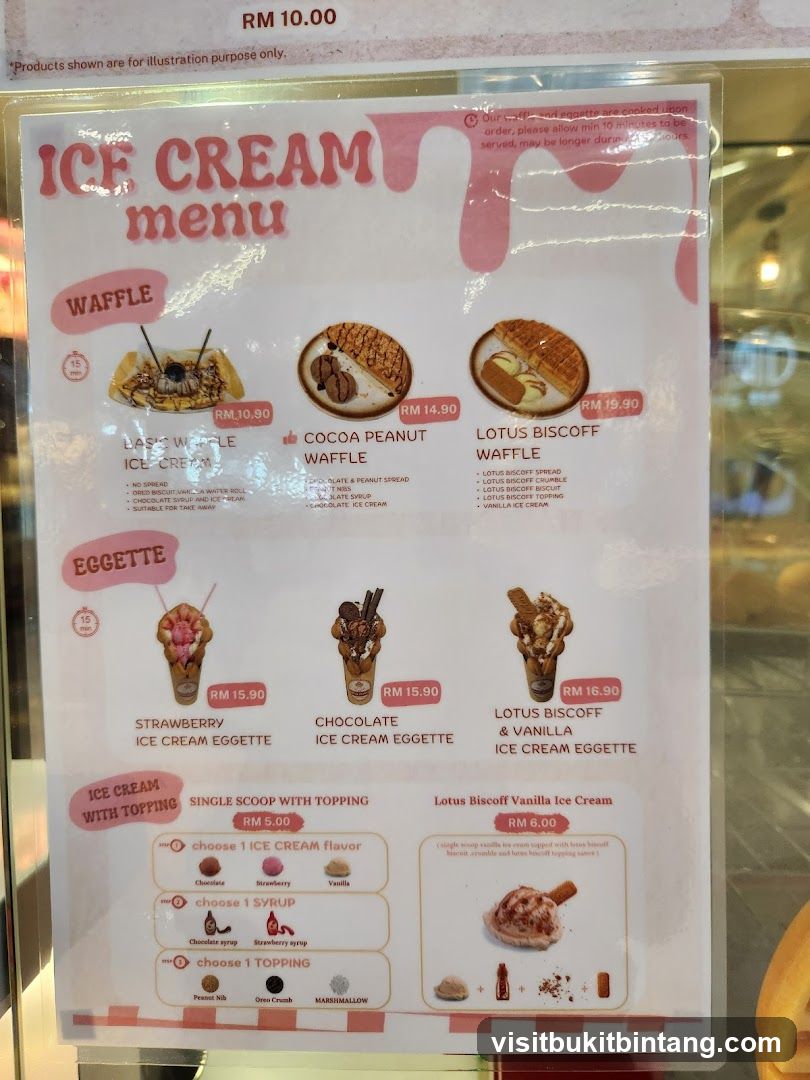 ICE CREAM menu