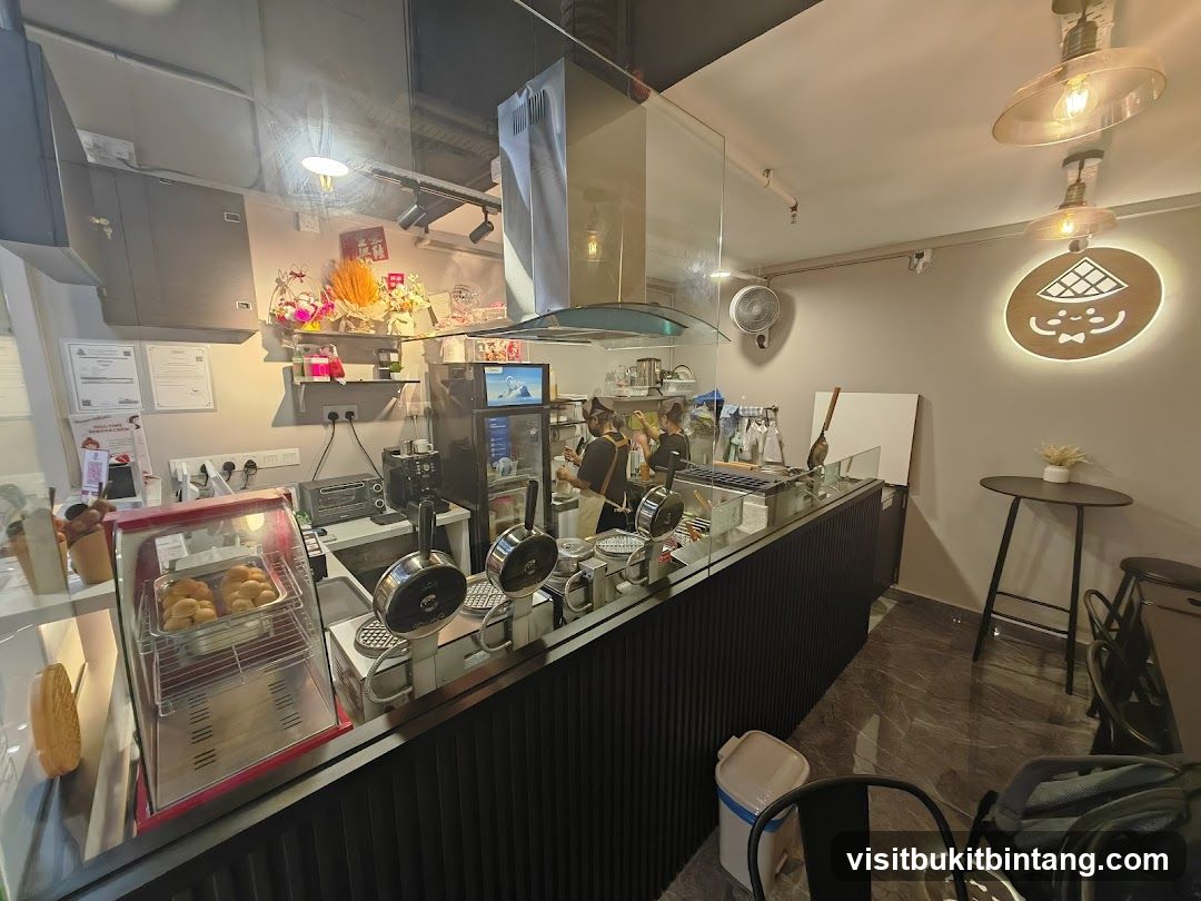 Dessert shop counter