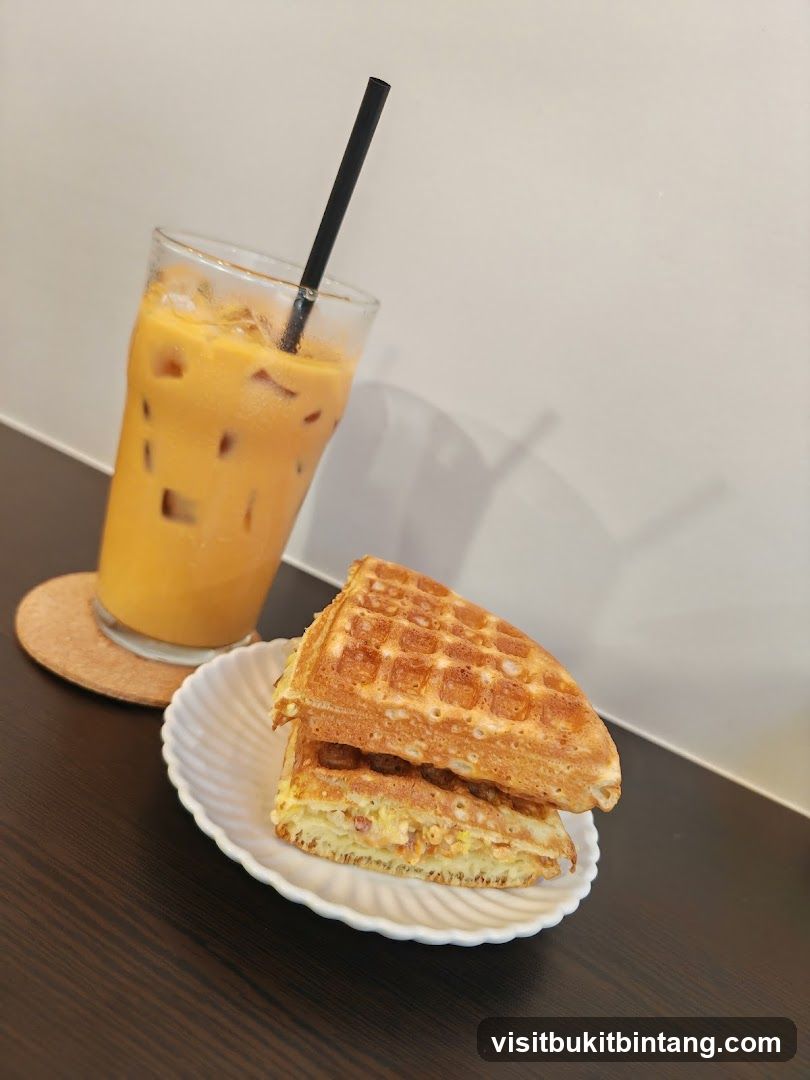 Waffles and Thai Iced Tea