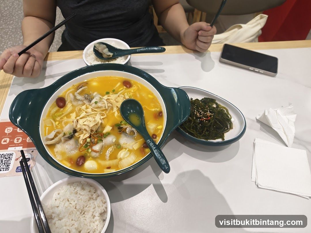 Fish Soup with Rice and Seaweed Salad