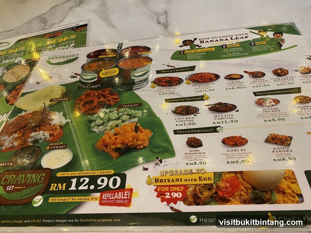Banana Bro Menu