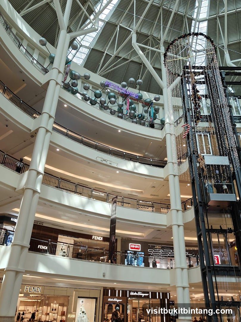 Interior of a multi-level shopping mall