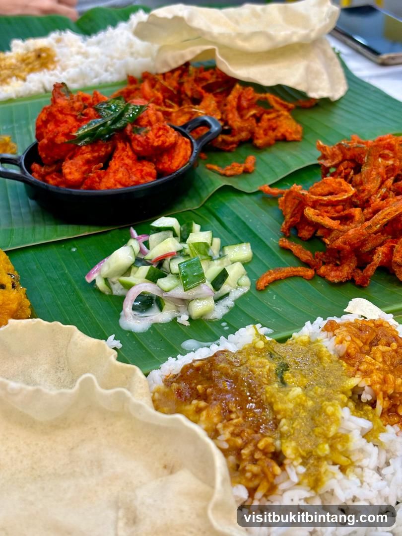 Indian Meal on Banana Leaf