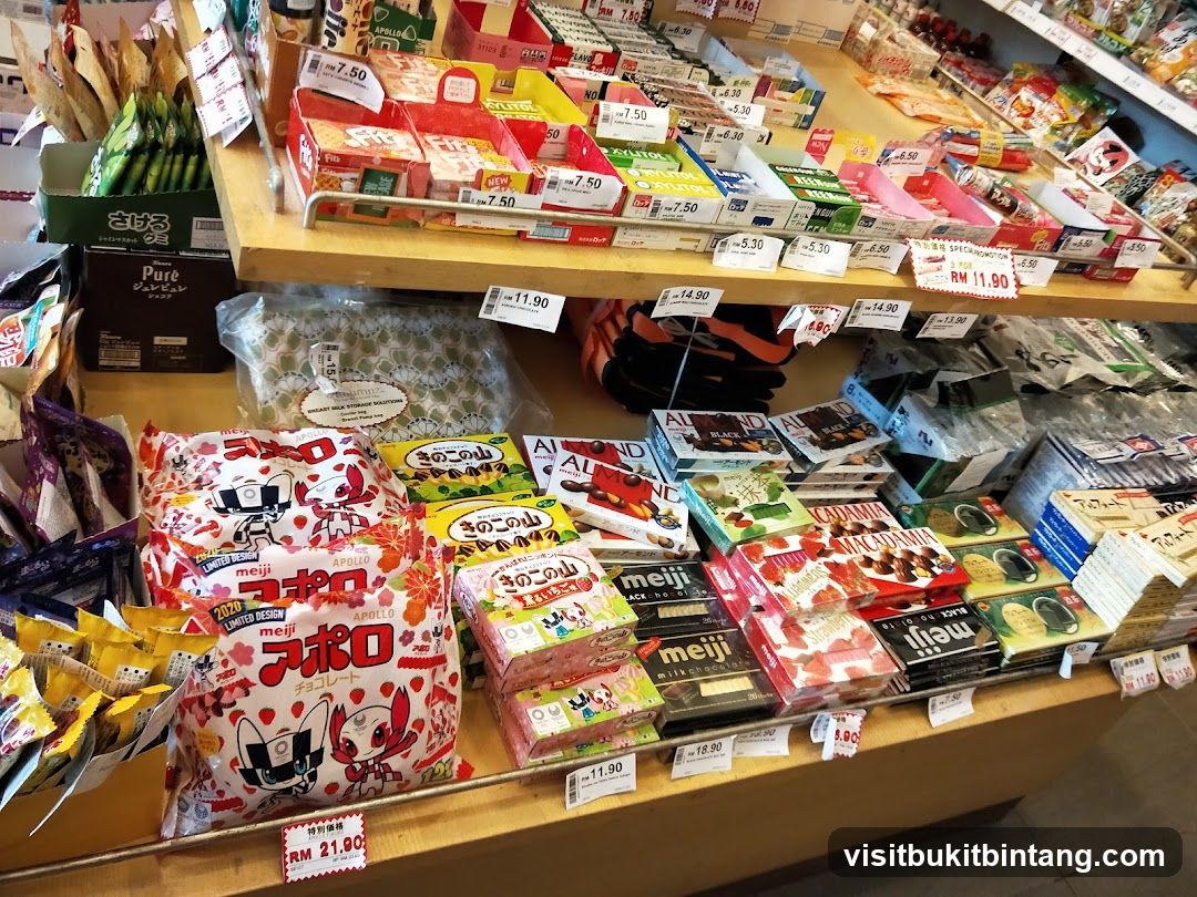 Assortment of Japanese Snacks and Candies