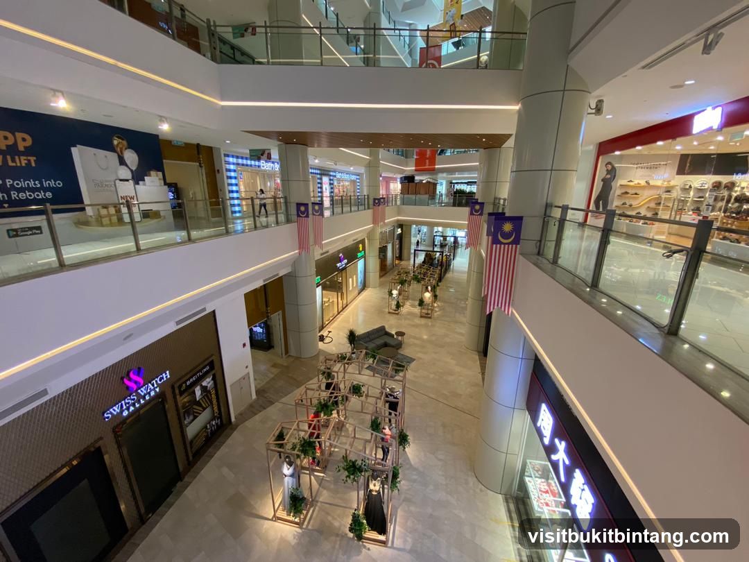 Interior of a multi-level shopping mall