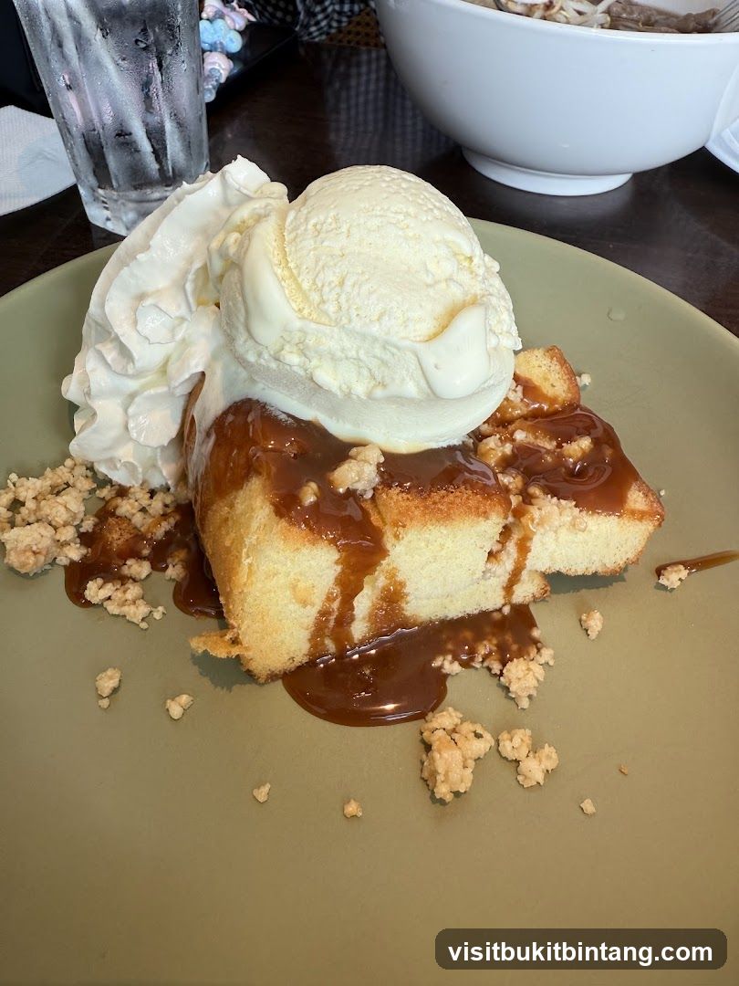 Dessert with Ice Cream and Caramel