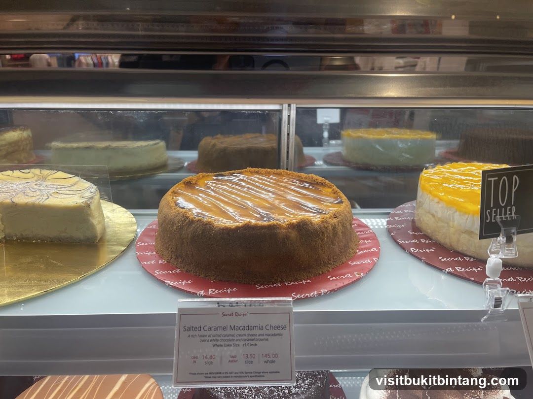 Cakes in a Display Case