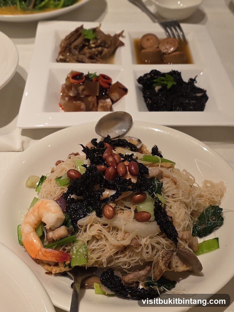 Noodles with Shrimp and Appetizers