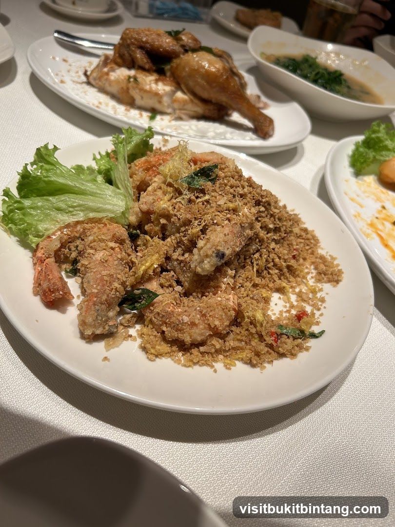 Cereal Prawns and Roasted Chicken
