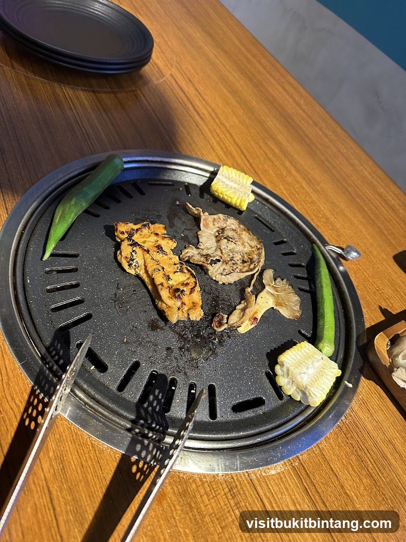 Grill with Food