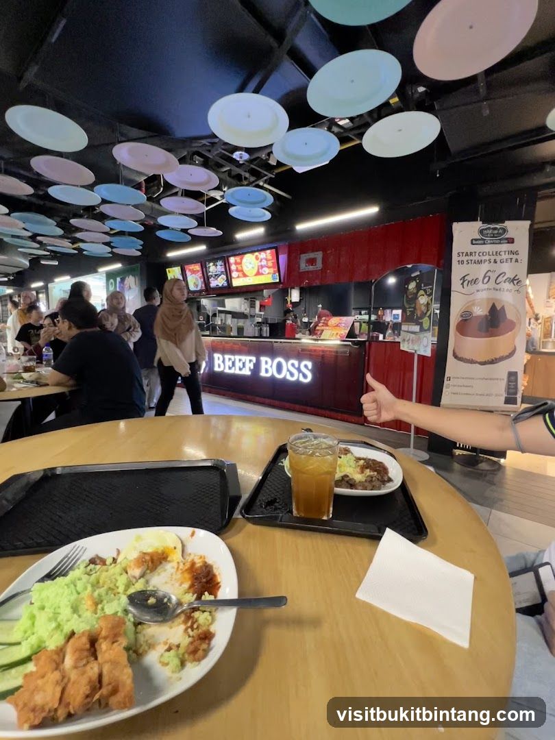 Food court dining with Beef Boss stall
