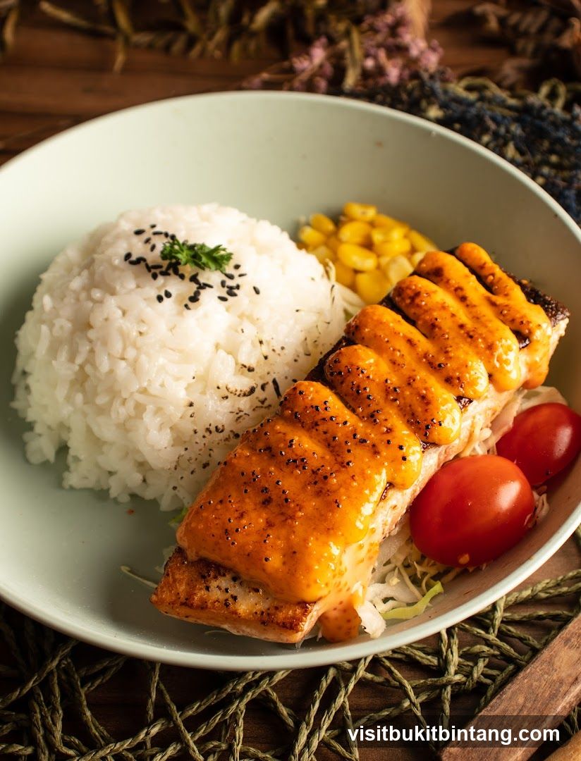 Salmon with Rice and Vegetables