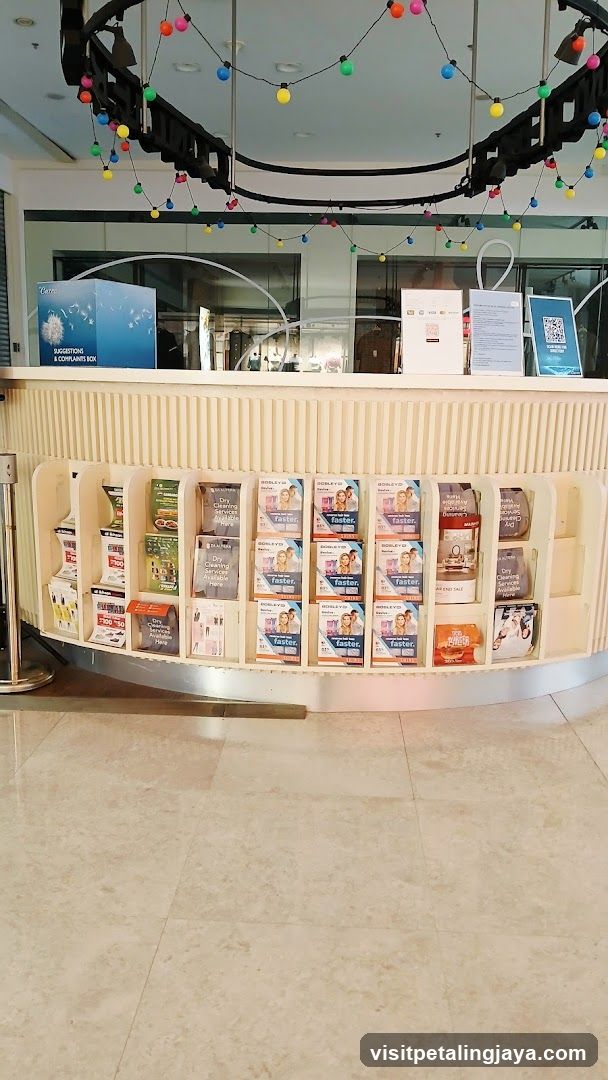 Information Desk with Brochures and Decorations
