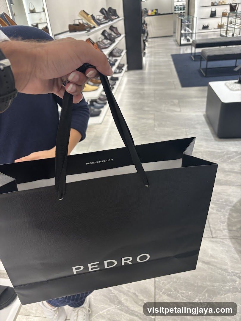Shopping Bag in Shoe Store Interior