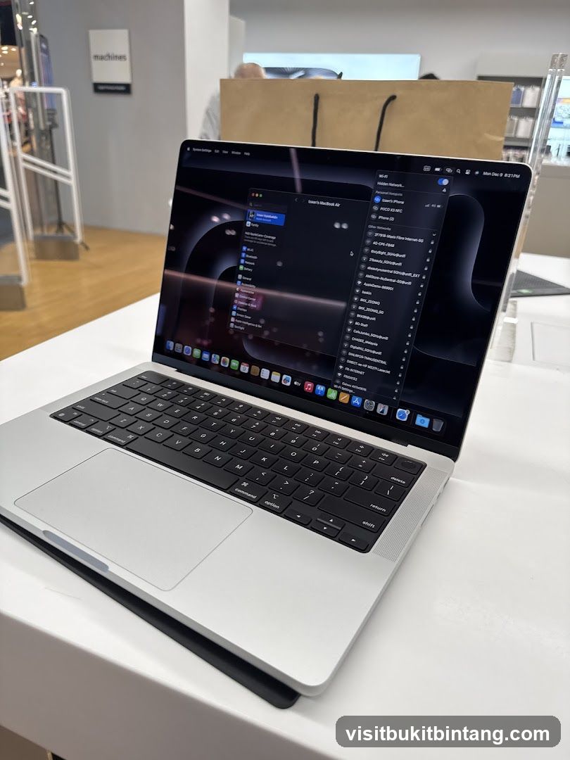 MacBook Air with Wi-Fi Settings