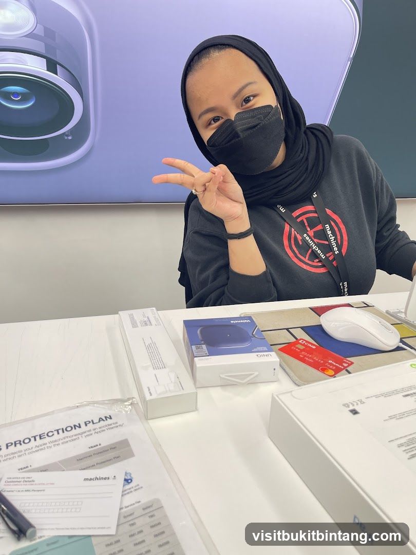 Woman with Apple Products