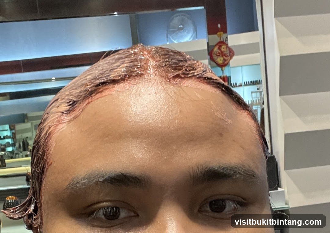 Person with hair dye