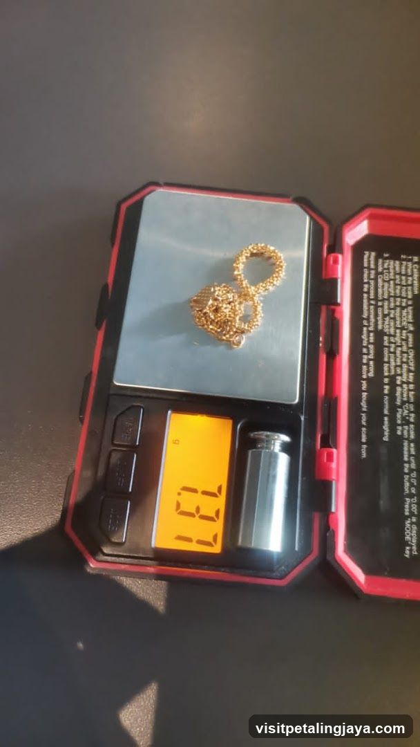 Gold Chain on Digital Scale