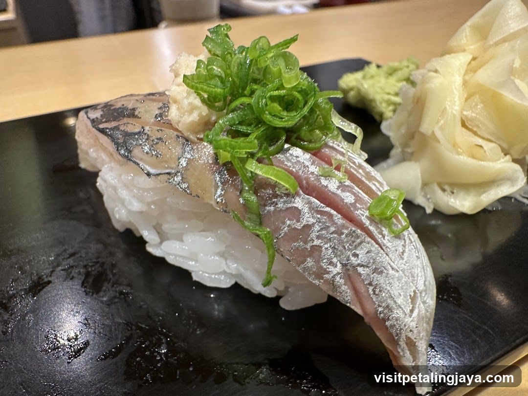 Sushi with Green Onion Garnish