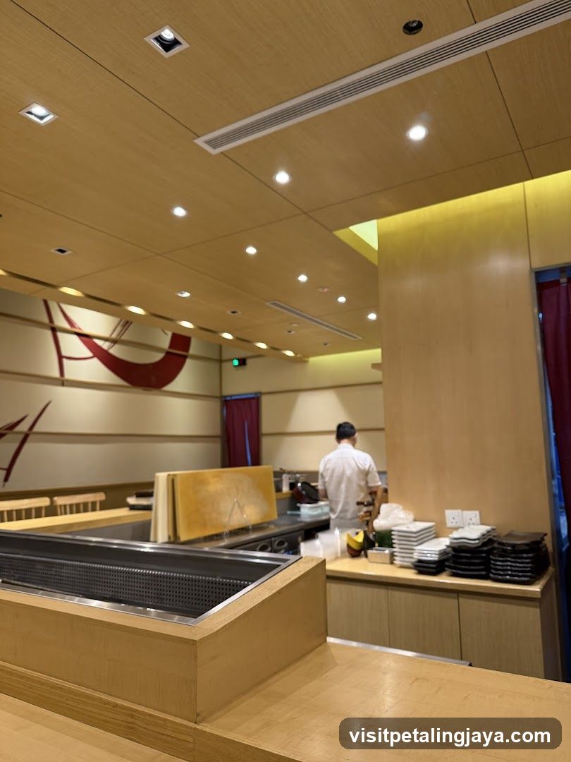Restaurant Interior with Chef and Counter