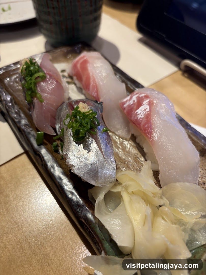 Sushi Platter with Ginger and Scallions