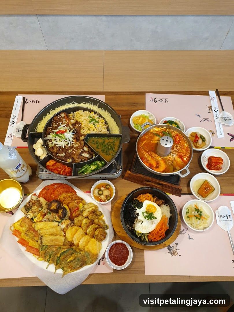 Korean Hot Pot Meal Spread