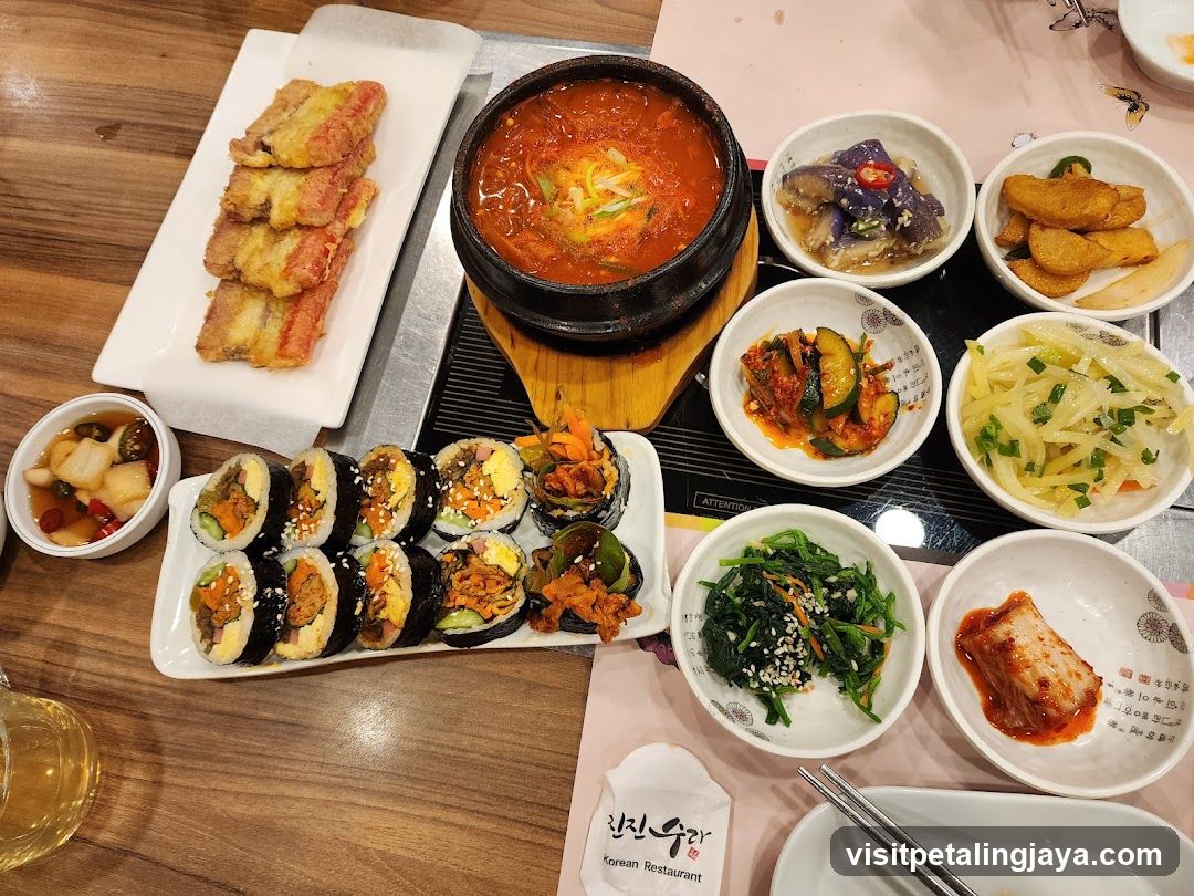 Korean Restaurant Table Spread