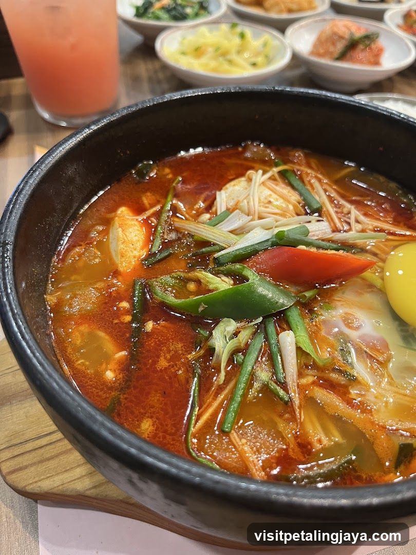 Spicy Korean Stew with Egg and Vegetables