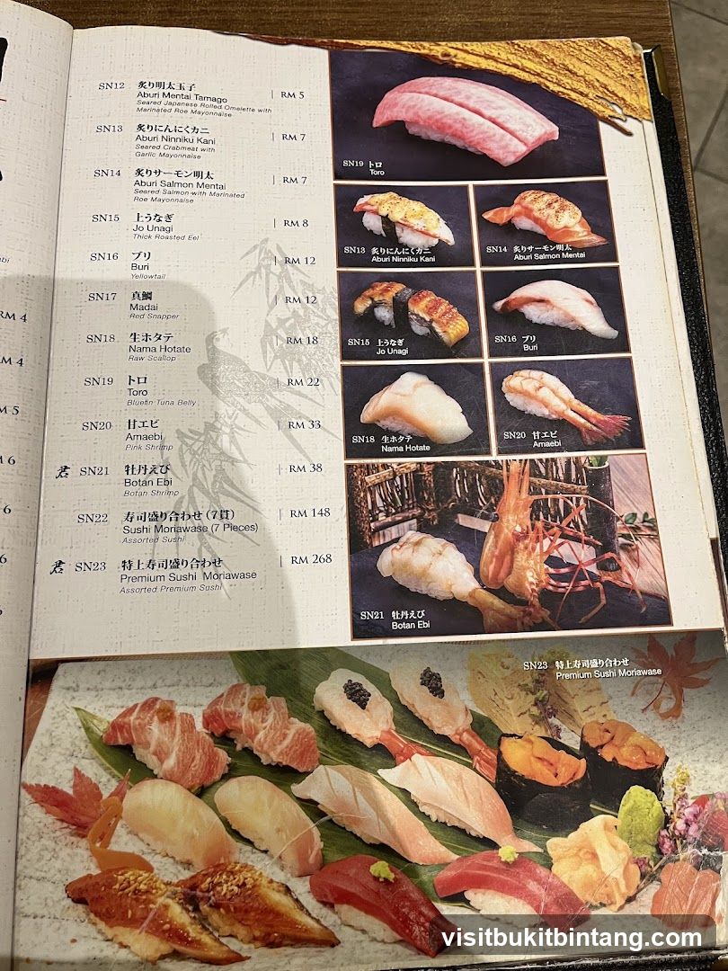 Sushi Menu