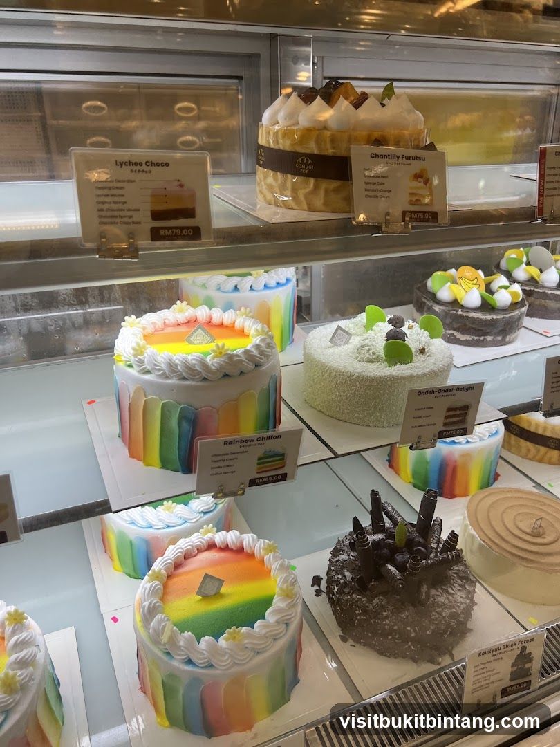 Cakes in a Display Case
