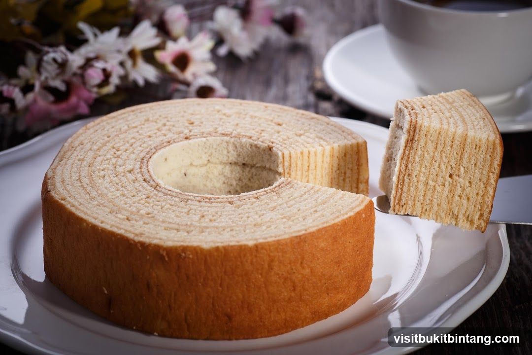 Baumkuchen cake with coffee