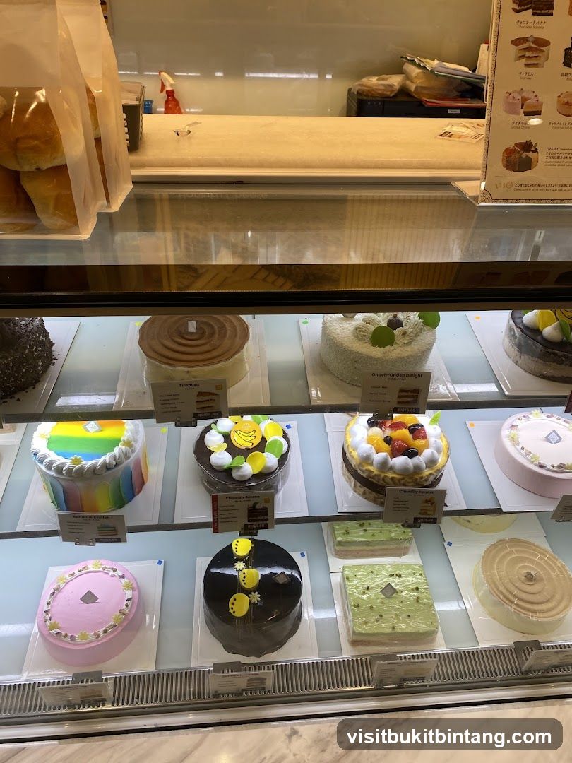 Cakes in a Display Case
