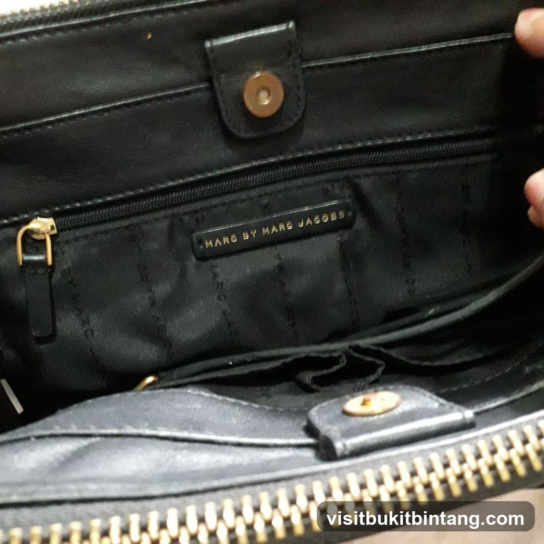 Inside of a black handbag