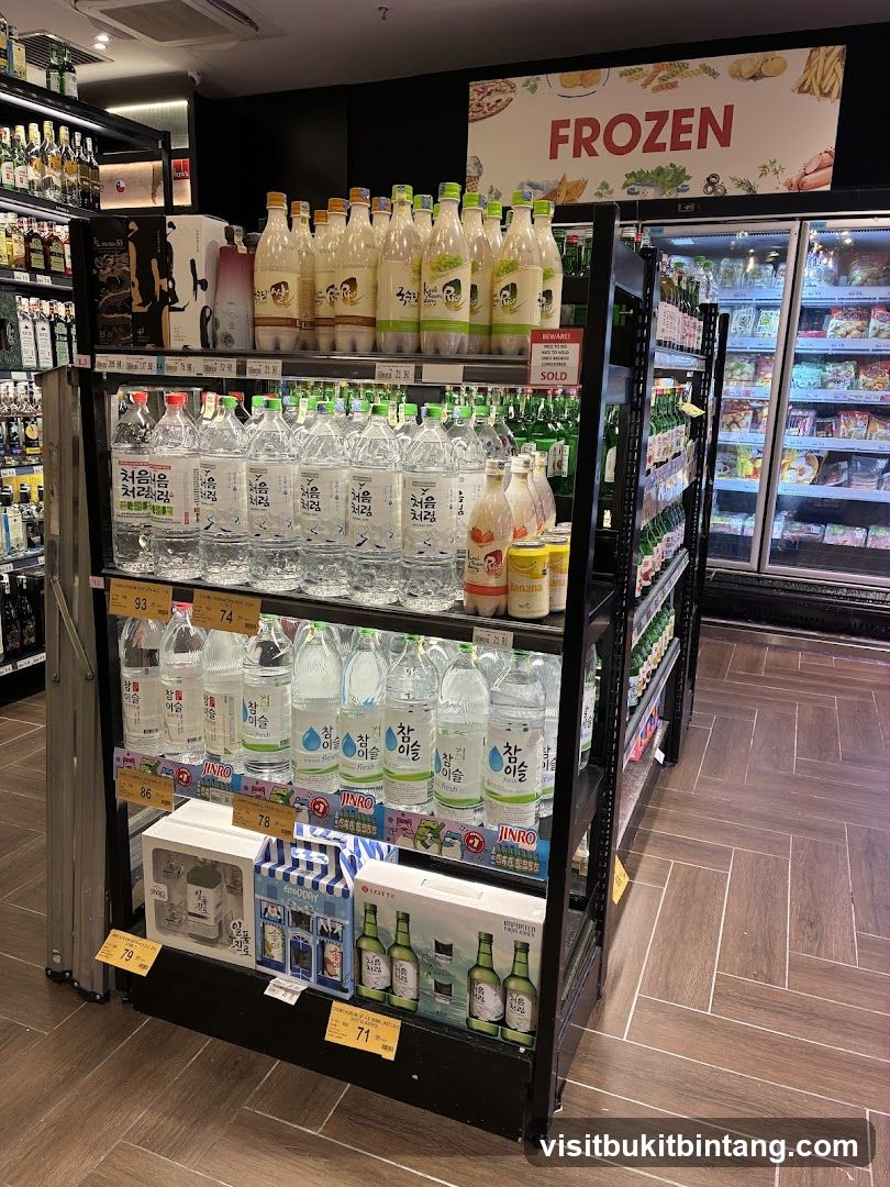 Korean Soju and Drinks Display