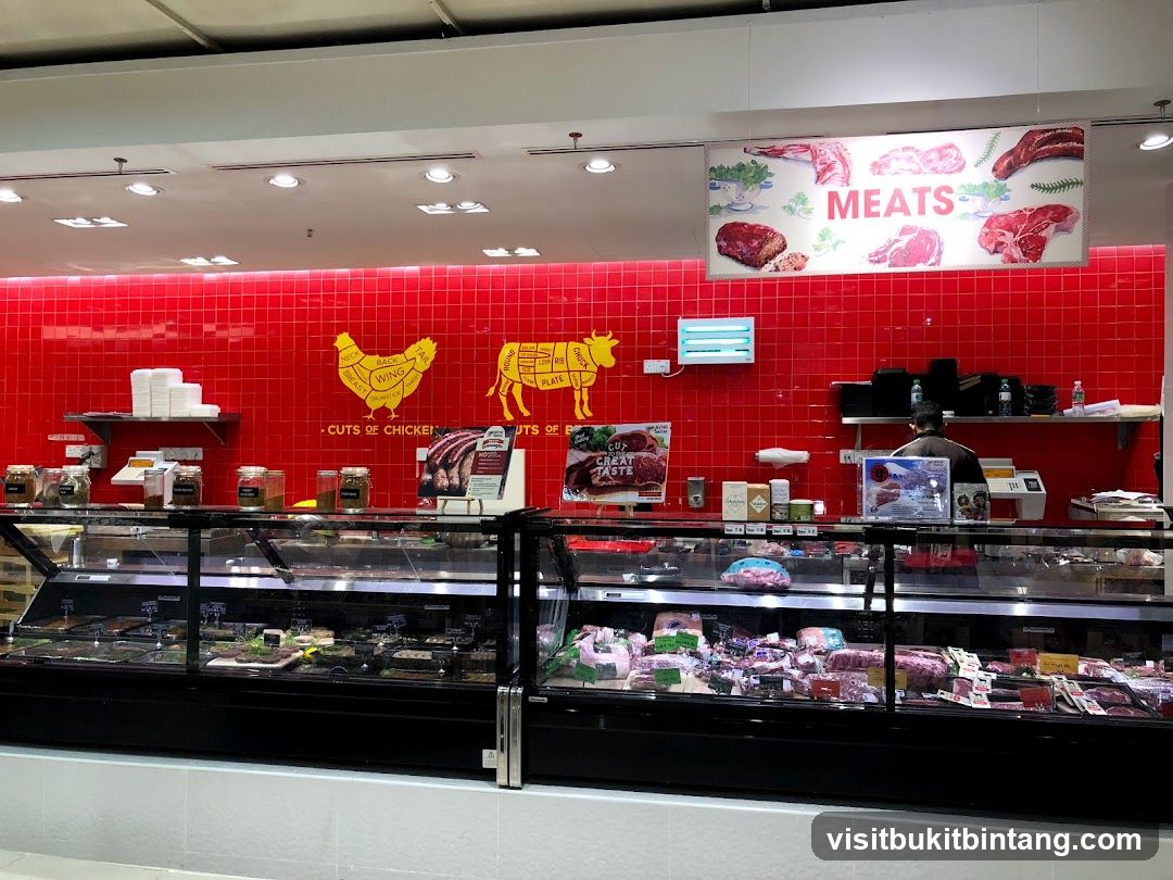 Meat display in a store
