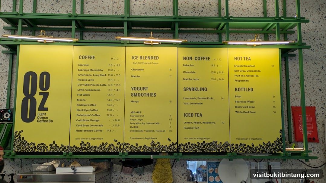 Eight Ounce Coffee Co. Menu