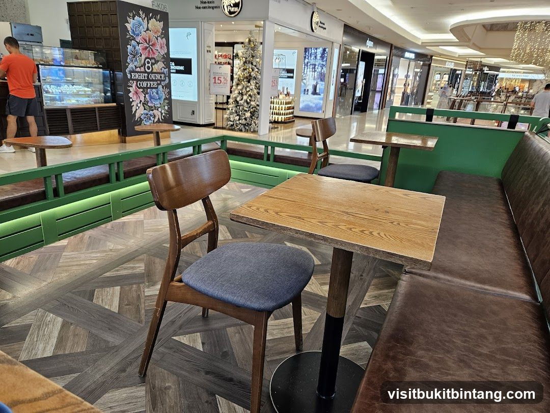 Coffee shop interior with seating