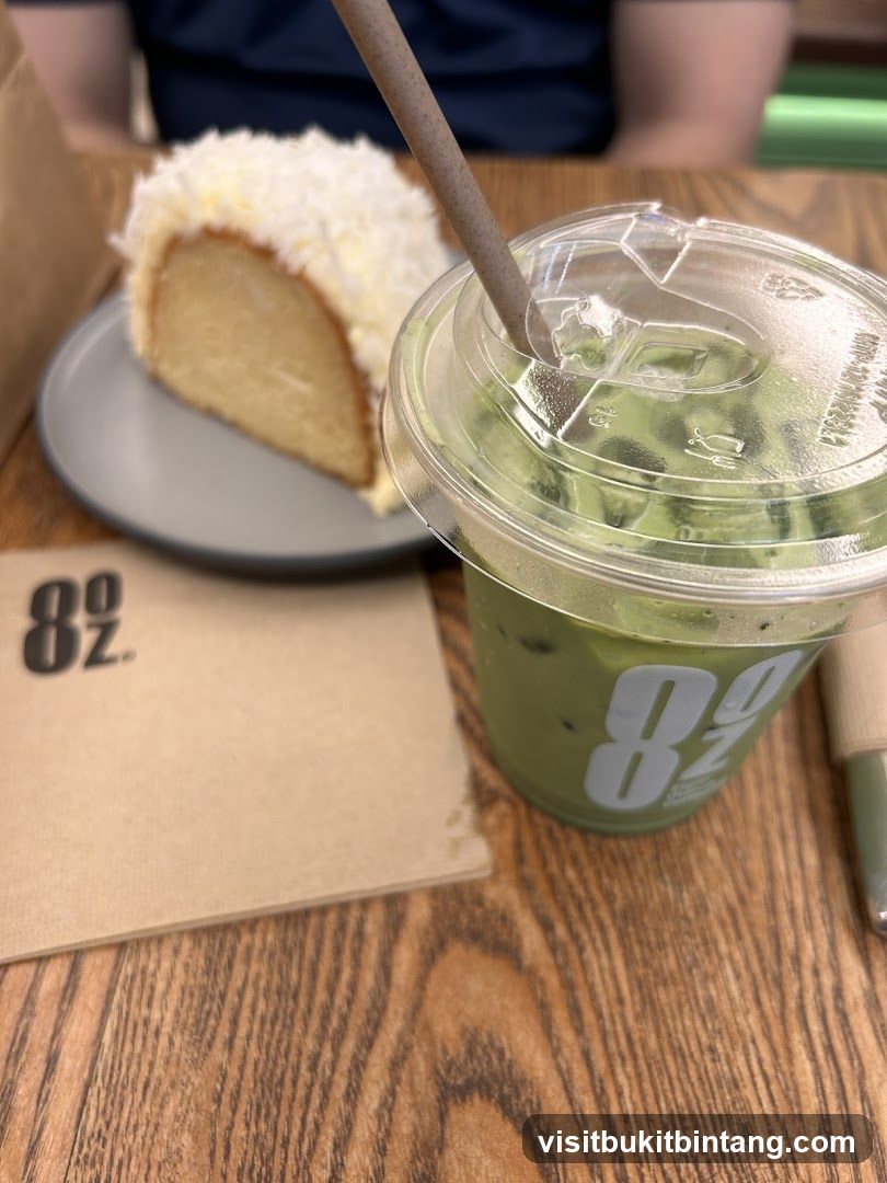 Matcha Drink and Cake